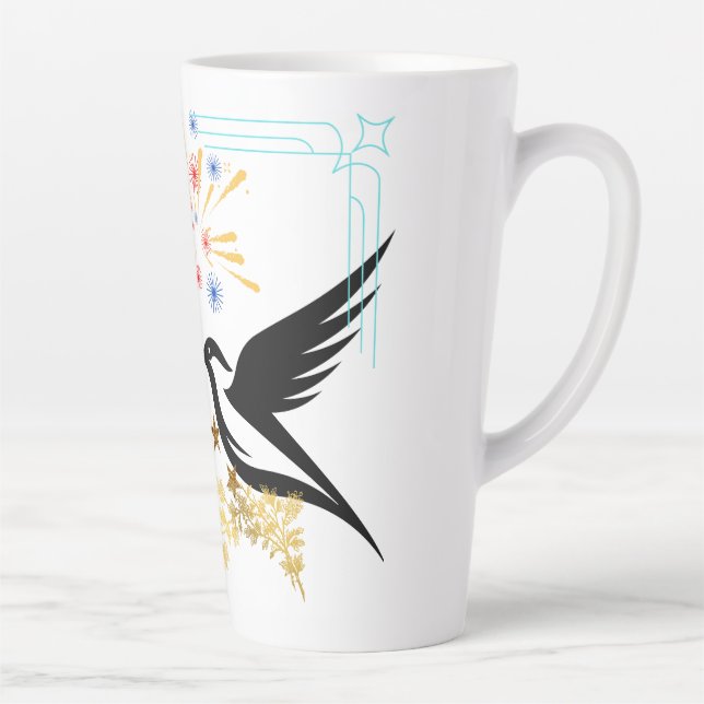 Taza De Café Latte Dos pájaros majestuosos (Derecha)