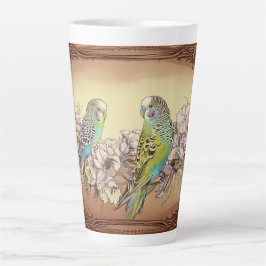 Taza De Café Latte Dos paracaídas y flores
