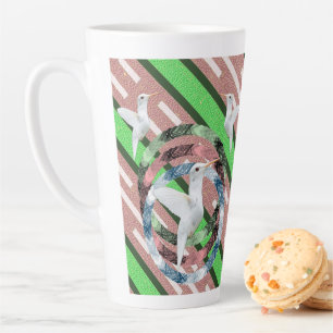 Taza De Café Latte Dove Stripe Latte Mug