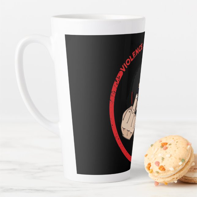 Taza De Café Latte Dr. Olvidar la Violencia Velocidad Momentum T-Shir (In situ)