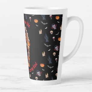 Taza De Café Latte 🧛 ‍ ♂️ Dracula Vampiro Halloween Mug 🎃 negro ☕