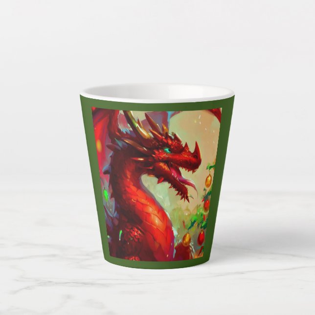 Taza De Café Latte Dragón 1 de los navidades (Anverso)