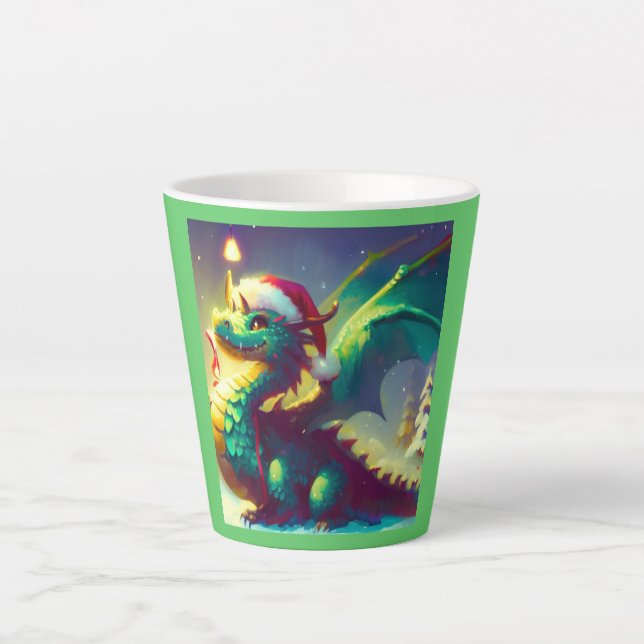 Taza De Café Latte Dragón 3 de los navidades (Anverso)