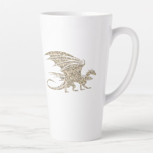 Taza De Café Latte Dragón de mosaico asombroso oro (Derecha)