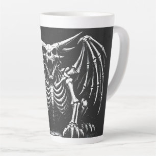 Taza De Café Latte Dragón Esqueleto por BurnsInHell