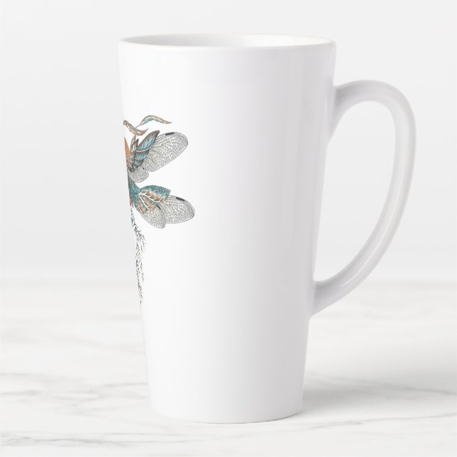 Taza De Café Latte Dragon Fly Tattoo (Derecha)