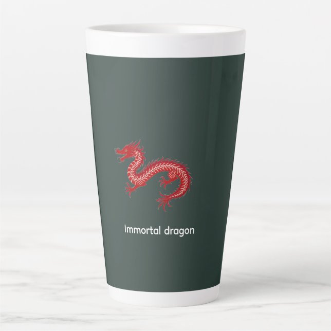 Taza De Café Latte Dragón inmortal (Anverso)