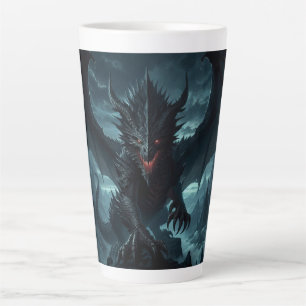Taza De Café Latte Dragón medieval oscuro