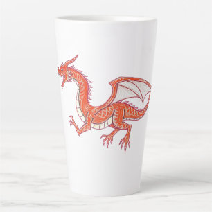 Taza De Café Latte Dragón rojo