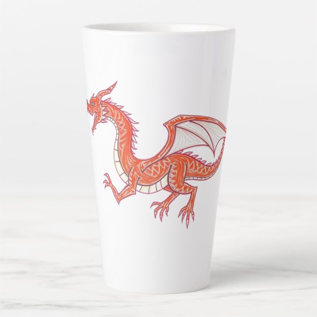 Taza De Café Latte Dragón rojo (Anverso)