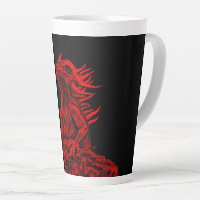 Taza De Café Latte Dragón rojo pequeño (Ángulo derecho)