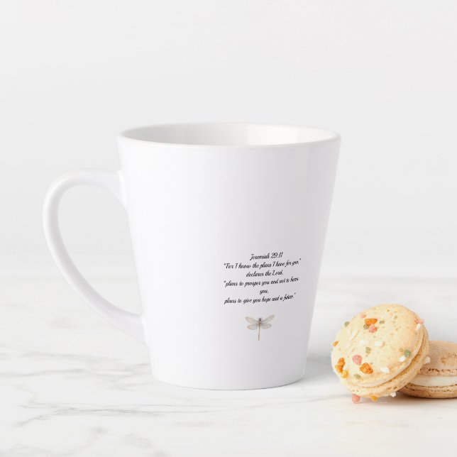 Taza De Café Latte Dragonfly Latte Mug  (In situ)