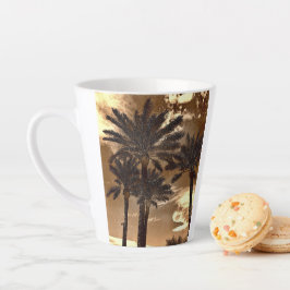 Taza De Café Latte Drama de palmeras