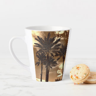 Taza De Café Latte Drama de palmeras