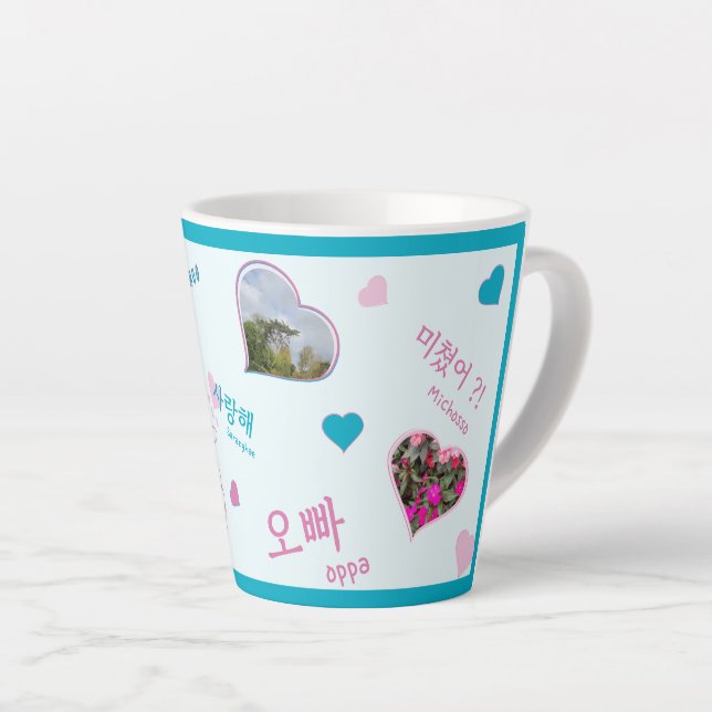 Taza De Café Latte Drama K 3 observación de tipografía corea Collage  (Ángulo derecho)