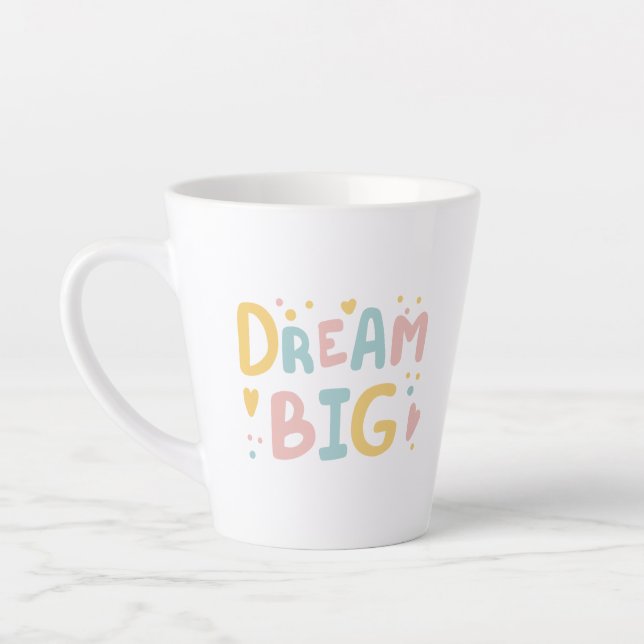 Taza De Café Latte Dream Big Pastel Hearts (Izquierda)