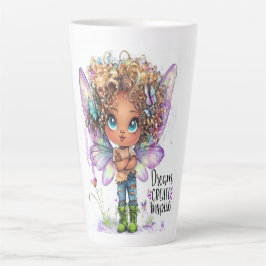 Taza De Café Latte Dream Create Inspire Lil Fairy Latte Mug