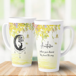 Taza De Café Latte Dreamcatcher con gato | Seguir sus sueños
