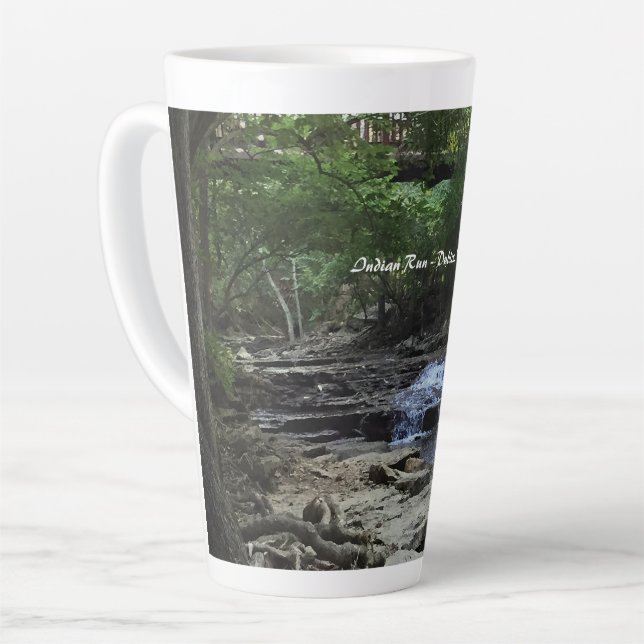 Taza De Café Latte Dublin Ohio Indian Run Creek (Ángulo izquierdo)