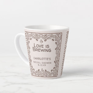 Taza De Café Latte Ducha de Novia Caprichosa Marrón El Amor Está en M