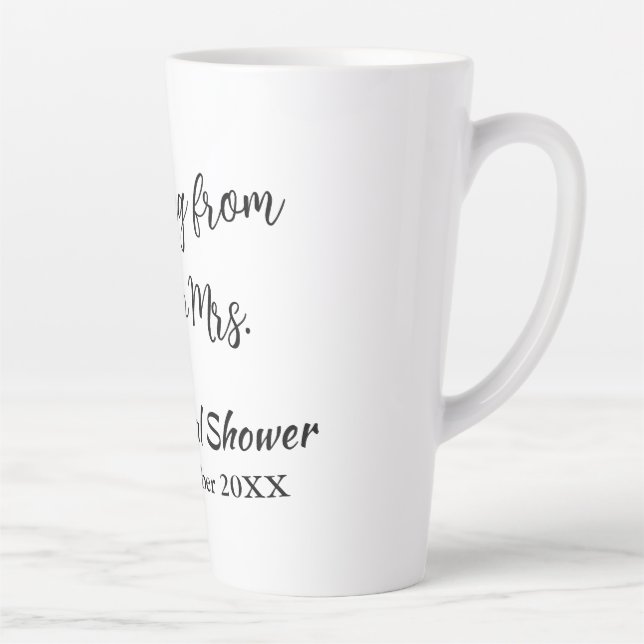 Taza De Café Latte Ducha de viaje agregar nombre fecha señorita a Sra (Derecha)