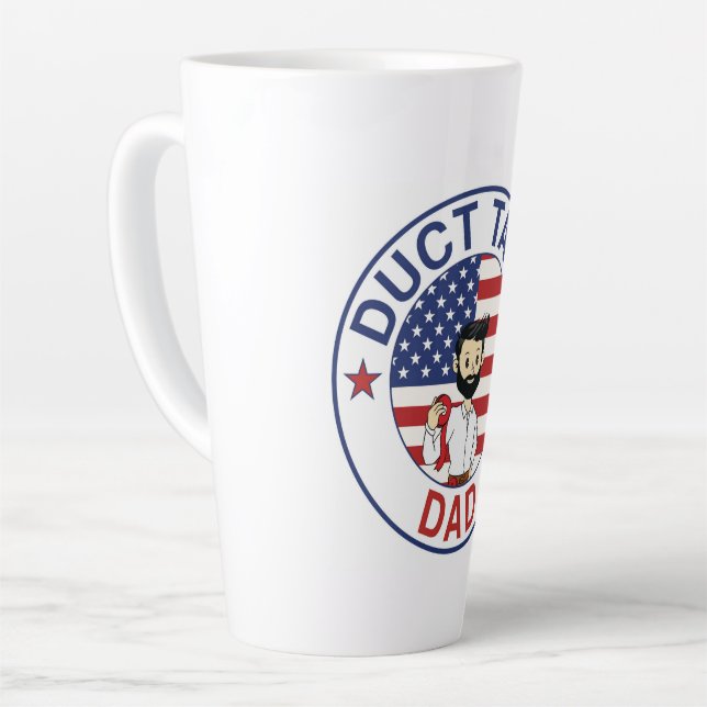 Taza De Café Latte Duct Tape Dad - Latte Mug (Ángulo izquierdo)
