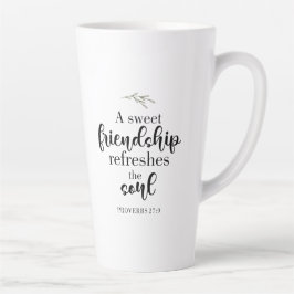 Taza De Café Latte Dulce Biblia Amistad Verso Cita Letrada A Mano