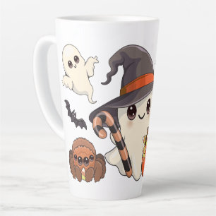 Taza De Café Latte Dulce Fantasma de Halloween en Estilo Kawaii