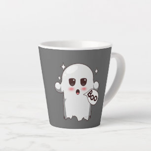 Taza De Café Latte Dulce Fantasma Kawaii Que Dice Boo - Adorable Hall