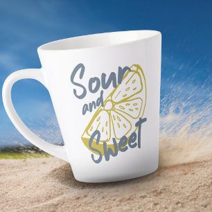 Taza De Café Latte Dulce Limón Ácido Risograph de Verano Europeo