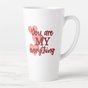 Taza De Café Latte Dulce romántico, corazón de "Tú eres todo"