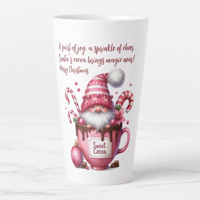 Taza De Café Latte Dulce Santa Gnomo de Cocoa (Anverso)
