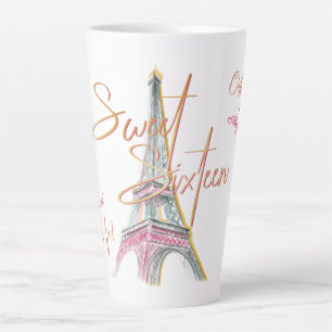 Taza De Café Latte Dulces 16 Ooh La La Paris Torre Eiffel Personaliza