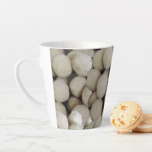 Taza De Café Latte Dulces indios Harina de Trigo Ladoos Comida dulce