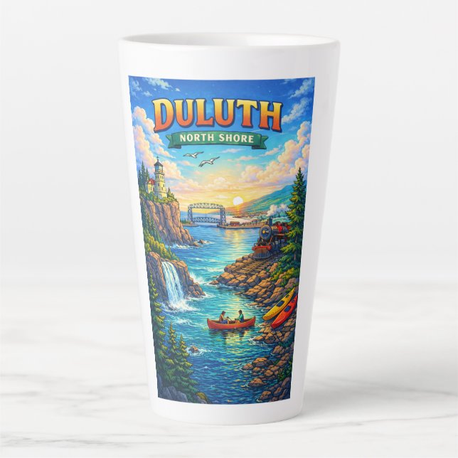 Taza De Café Latte Duluth North Shore Minnesota Souvenir Latte Mug (Anverso)