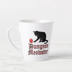Taza De Café Latte Dungeon Meowster Funny RPG Cat con dados