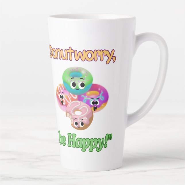 TAZA DE CAFÉ LATTE DUNOT WORRY BE FELIZ (Derecha)