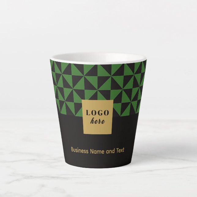 Taza De Café Latte Duo black and green craft-Business Logo Latte Mug (Anverso)