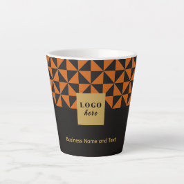 Taza De Café Latte Duo black and naranja craft-Business Logo Latte Mu