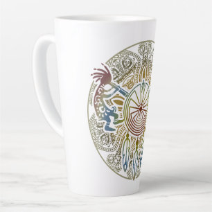 Taza De Café Latte Dúo Kokopelli - Hombre En El Maze - Dreamcatcher 1