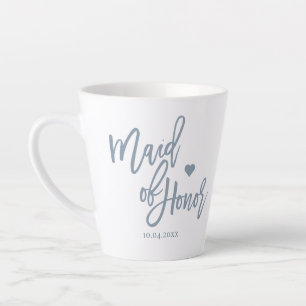 Taza De Café Latte Duste empleada doméstica azul para letras de honor