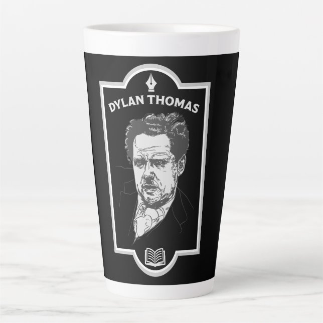 Taza De Café Latte Dylan Thomas Welsh Poet (Anverso)
