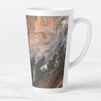 Taza De Café Latte Dynamic Earth Tones and Swirls