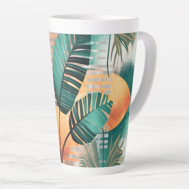 Taza De Café Latte Dynamische Tropen-Woge (Ángulo derecho)