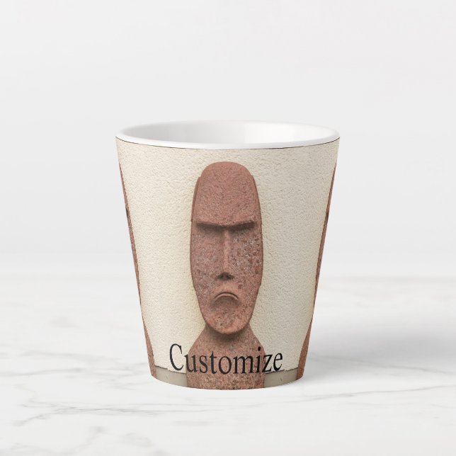 Taza De Café Latte Easter Island Moai Head Thunder_Cove (Anverso)