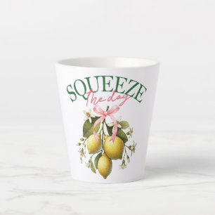 Taza De Café Latte Echar el sol al día: limón vintage botánico