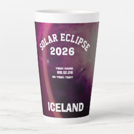 Taza De Café Latte Eclipse total de sol agosto 2026 texto personaliza