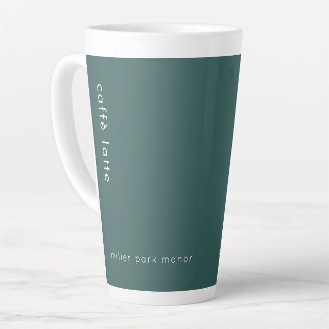 Taza De Café Latte Ecología minimalista Verde (Ángulo izquierdo)