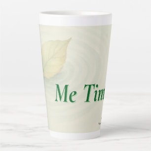 Taza De Café Latte Ecos y ofertas   "Me Time" con hoja flotante