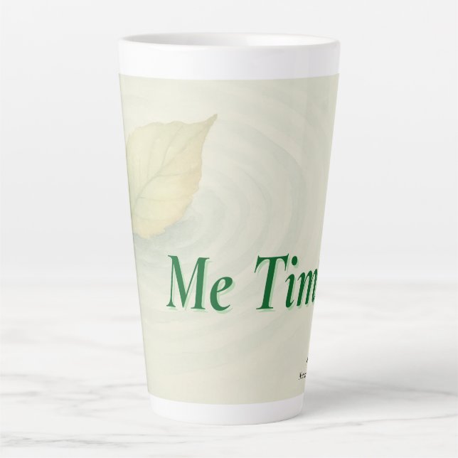 Taza De Café Latte Ecos y ofertas | "Me Time" con hoja flotante (Anverso)